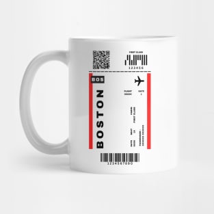 Boston Boarding Pass Massachusetts Destination Ticket Mug